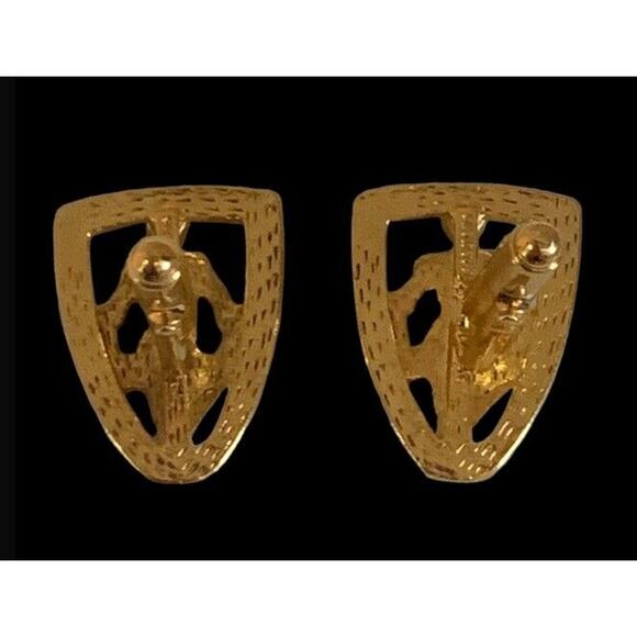 GRAZIANO Knight Cufflinks ~ GOLD-TONE ~ EXCELLENT VINTAGE CONDITION - Picture 2 of 4
